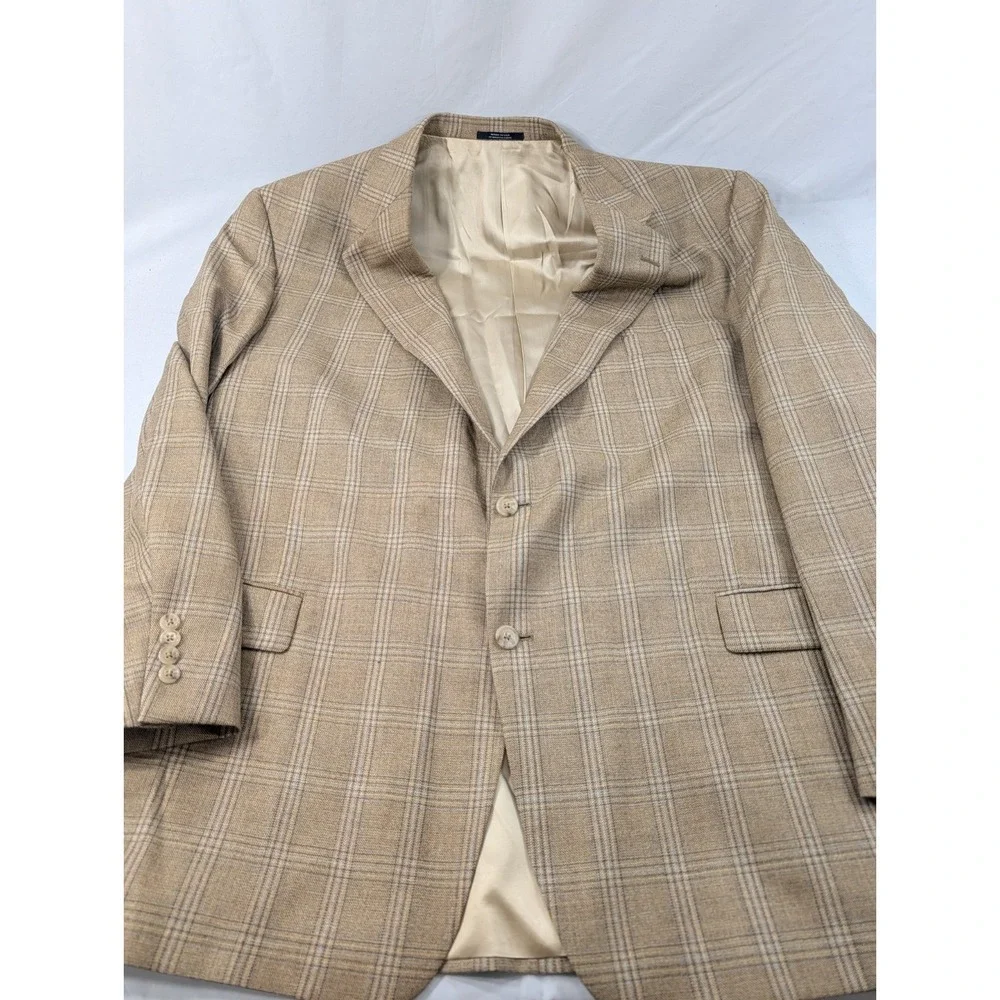 Hart Schaffner Marx Big Long Wool  Blazer Suit Jacket Glenn Check 50PTL  56